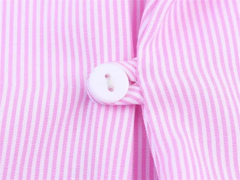 Spring Shirts Tops Women's 2025 New Chic Striped Slim Elegant Office Women's Shirt Fashion Street Youth Long-Sleeved Shirt
