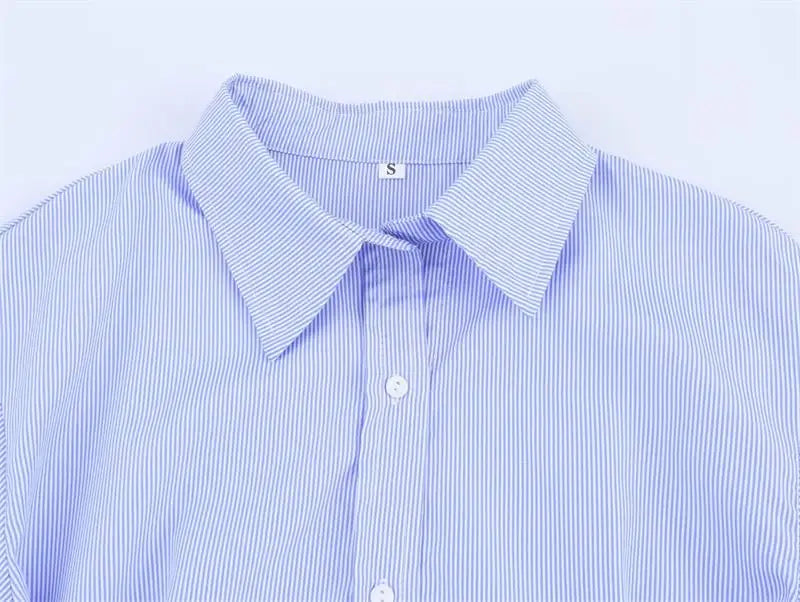 Spring Shirts Tops Women's 2025 New Chic Striped Slim Elegant Office Women's Shirt Fashion Street Youth Long-Sleeved Shirt